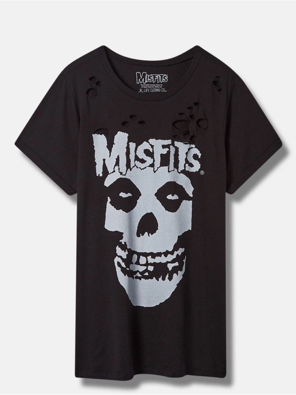 torrid Black Misfits Skull Graphic Tee Size 5 NWT